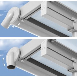 Pérgola de parede Olympia 3x9,71m em alumínio branco e policarbonato Canopia