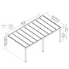 Pérgola de parede em alumínio Stockholm 3,5x6,6m Cinzento antracite e telhado transparente Canopia