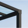 Pérgola de parede em alumínio Stockholm 3,5x6,6m Cinzento antracite e telhado transparente Canopia
