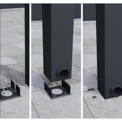 Pérgola de parede em alumínio Stockholm 3,5x6,6m Cinzento antracite e telhado transparente Canopia