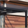 Pérgola de parede em alumínio Stockholm 3,5x6,6m Cinzento antracite e telhado transparente Canopia