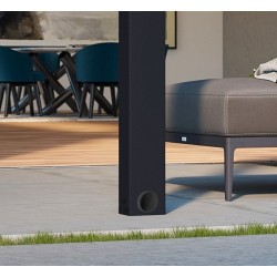 Pérgola de parede em alumínio Stockholm 3,5x6,6m Cinzento antracite e telhado transparente Canopia