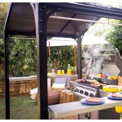 Austin 1,8 x 2,4 m Aluminium-Grillunterstand in Anthrazitgrau mit Canopia-Dach