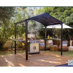 Abri de barbecue Austin 1.8x2.4m aluminium Gris anthracite avec toit Canopia