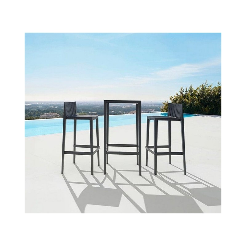 Lot 1 high Table with 2 stools high white Spritz Vondom