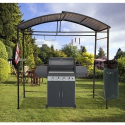 Dallas Grill Shelter, 2.6x 1.50m in Charcoal Grey Aluminium