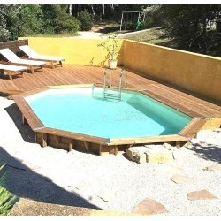 Piscine Bois Ubbink Caraibes 485x335 H120 Liner beige