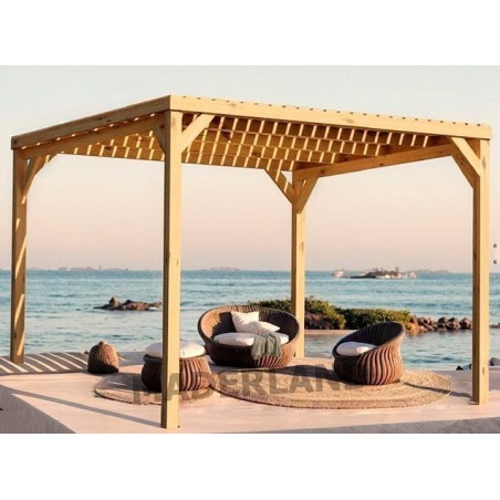 Pergola toiture en lames de bois Toulouse 6x3m 18m2