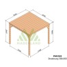 Tetto a pergola con doghe in legno Strasburgo 3x3m 9m2
