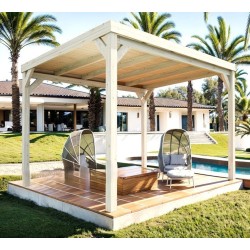 Techo de pérgola con lamas de madera Estrasburgo 5x4m 20m2