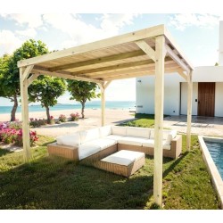 Pergola toiture couverte en bois massif Dijon 3x3m 9m2
