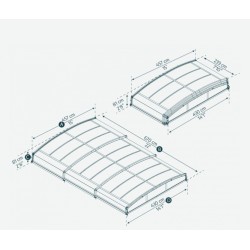 Flat Majorca Telescopic Pool Enclosure for 6x4m Pool