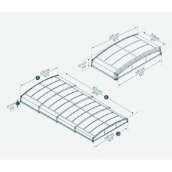 Flat Majorca Telescopic Pool Enclosure for 8x4m Pool