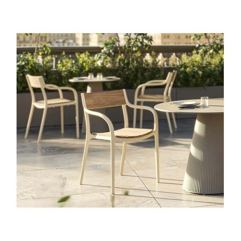Chaise Madison Wood Cream Vondom