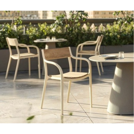 Chaise Madison Wood Cream Vondom
