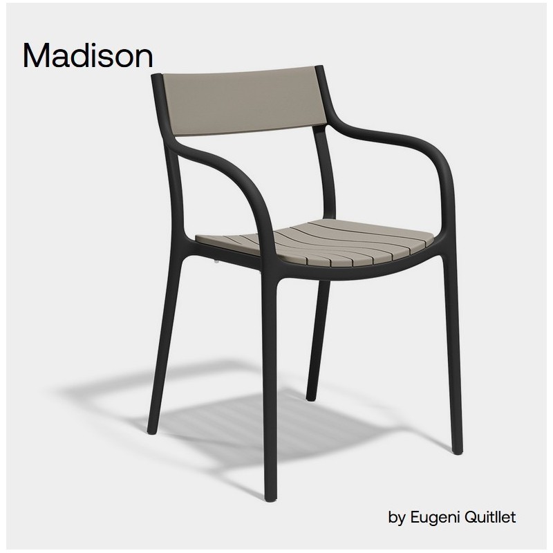 Chaise Madison Slats Noir Tortora Vondom