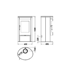 Poêle à bois Panadero Oval 3 Stones Ecodesign 8.7 kW