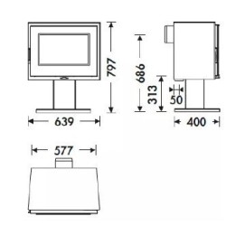 Fogão a lenha Panadero Verne Ecodesign 6,7 kW
