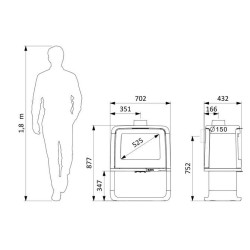 Fogão a lenha de ferro fundido Paul Bûcher Supra 10kW