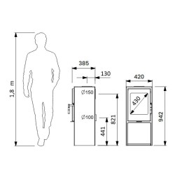 Jacco Bûcher Supra 4.8kW Fogão a Lenha