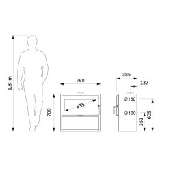 Poêle à bois Larry Bûcher Supra 8.5kW