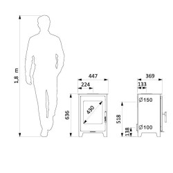 Estufa de leña Oscar en Supra 4.8kW